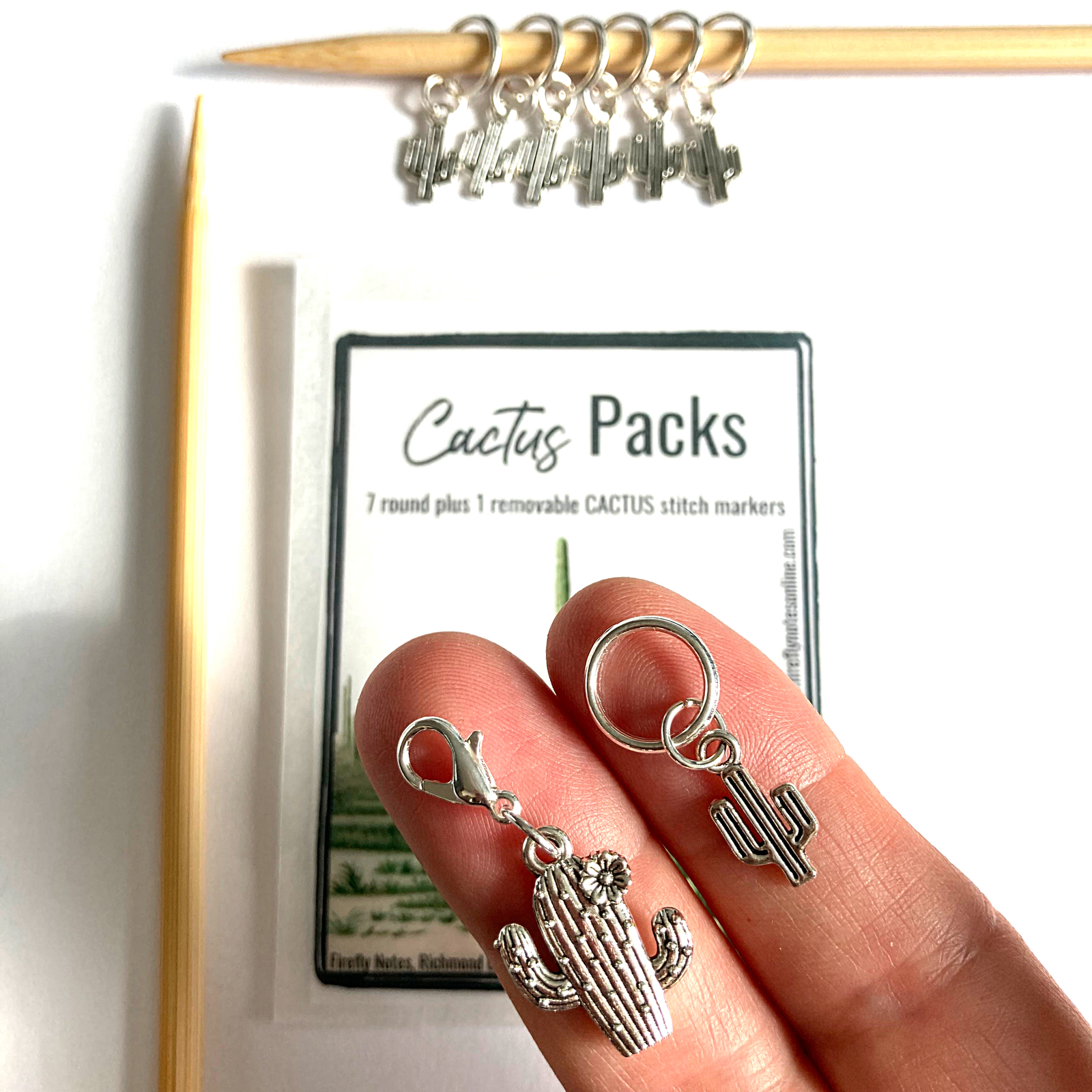 Cactus stitch marker packs
