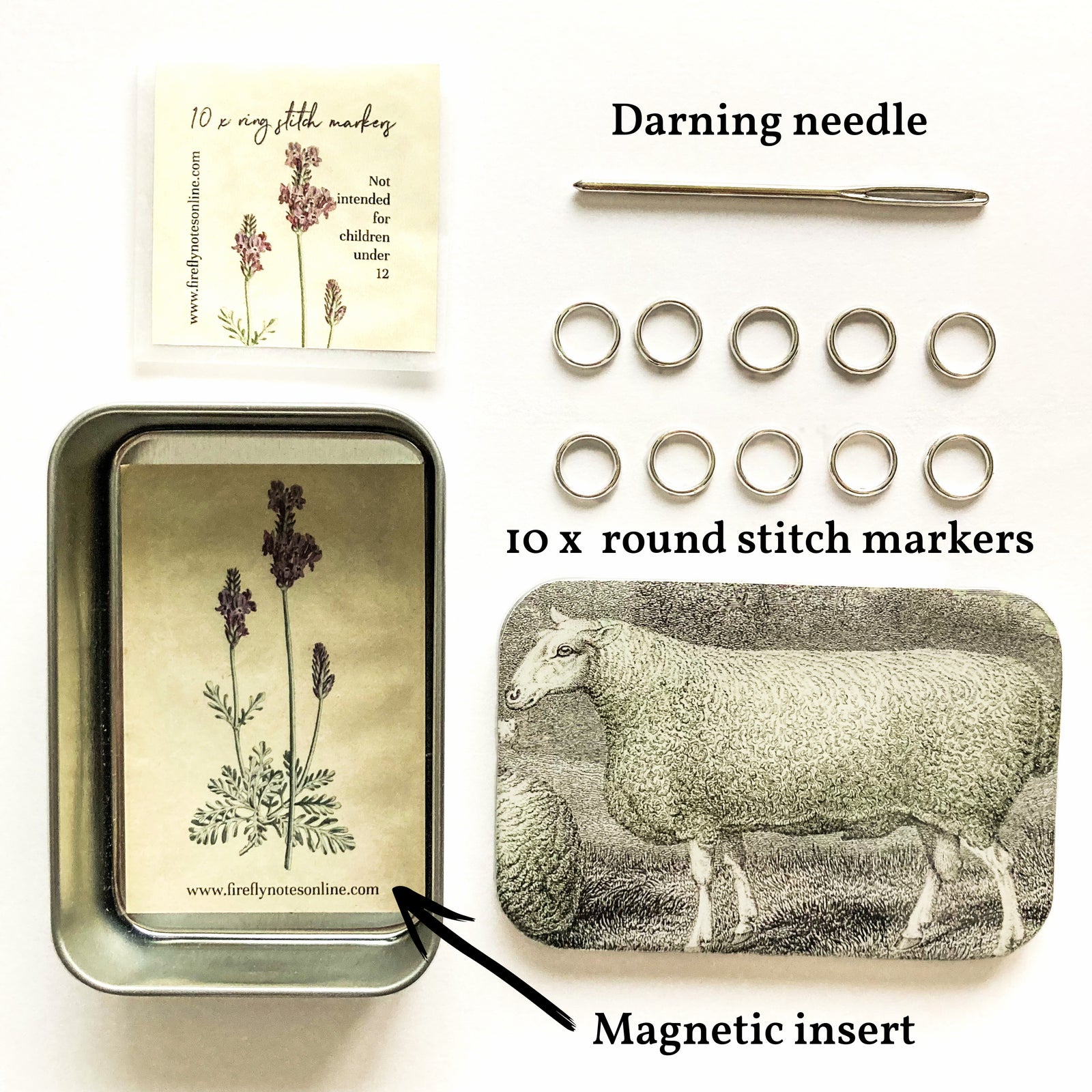 Sheep Knitting Kit, Stitch marker storage